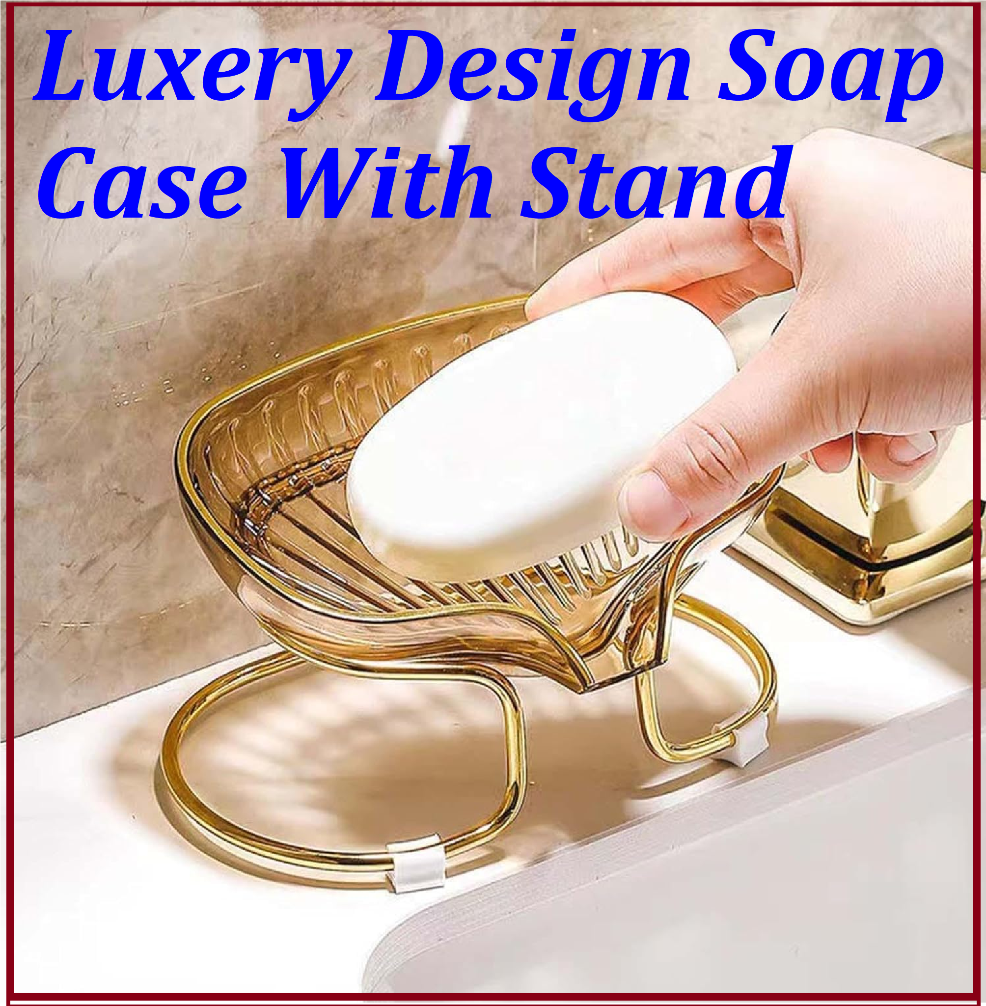 Luxury Design Soap Storage Rack for Household Self Draining Soap Dish Holder Soap Box for Shower, Toilet, Bathroom, Kitchen ( Pack of 1 )